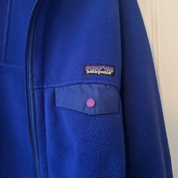 Vintage Patagonia Men's Blue Fleece Jacket - Picture 2 of 8